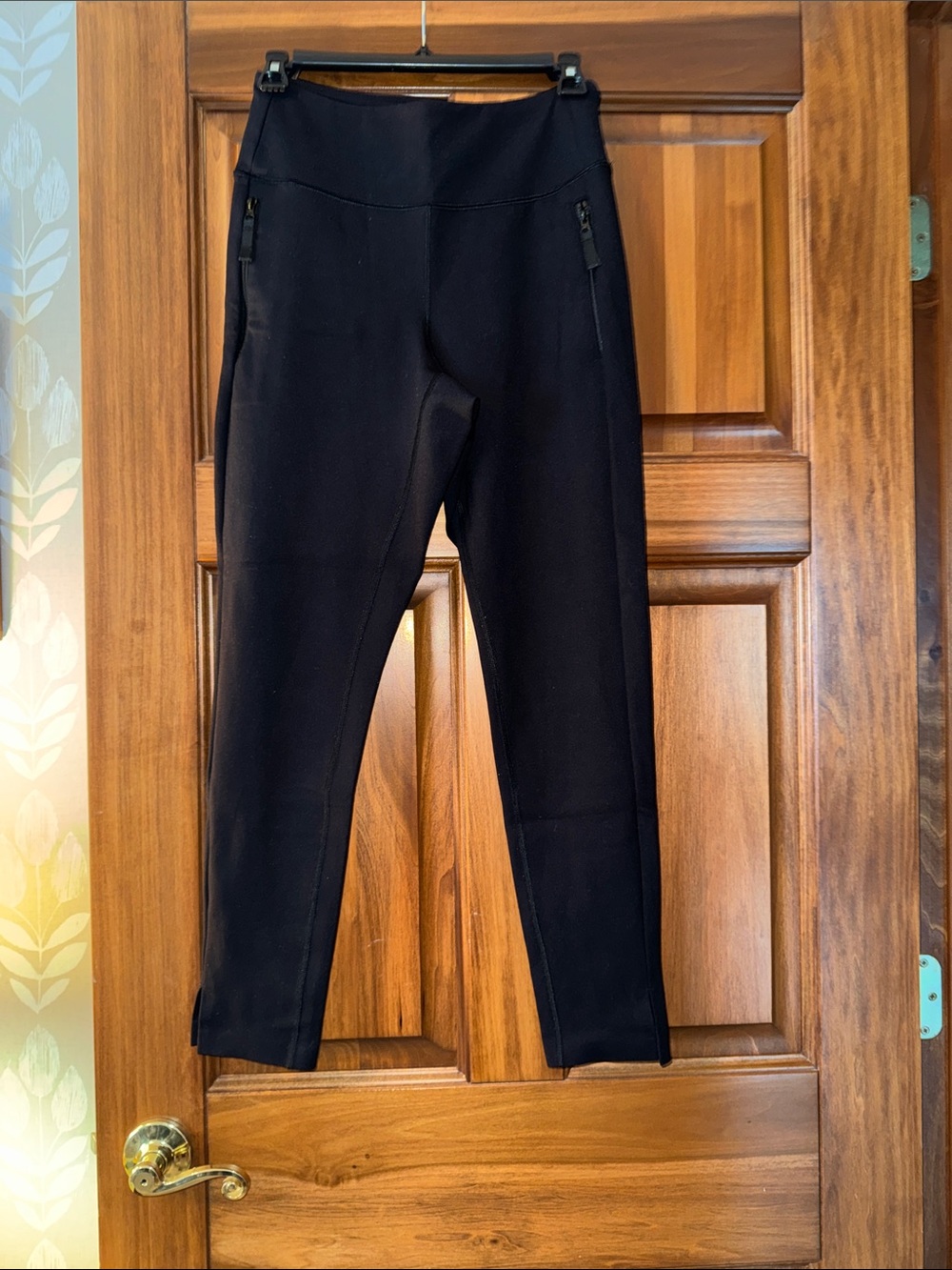 Black Stretch Ponte Ankle Pants